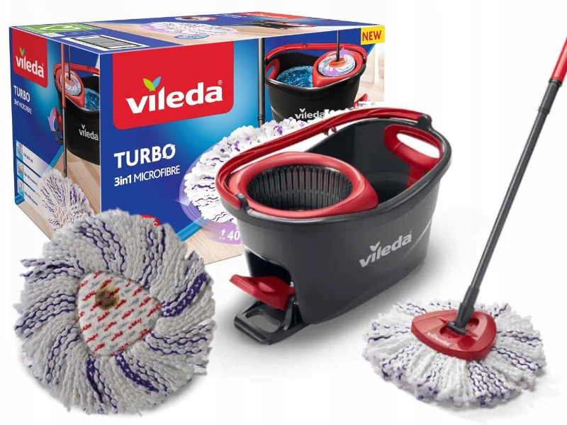 

Vileda Mop obrotowy okrągły Zestaw 3w1 Mikrofibra