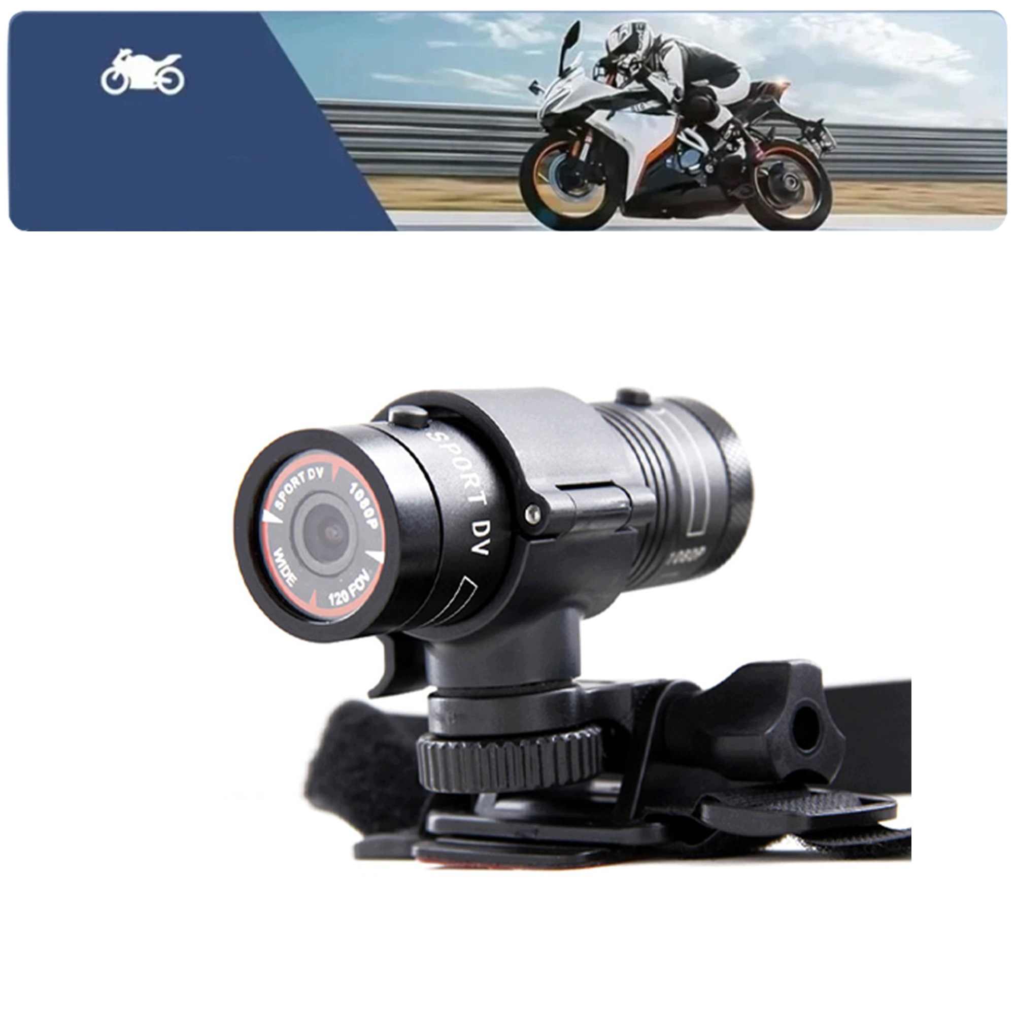 Sportovní Kamera Pro Cyklistickou Helmu, Mini Akční Kamera 1080P, Černá