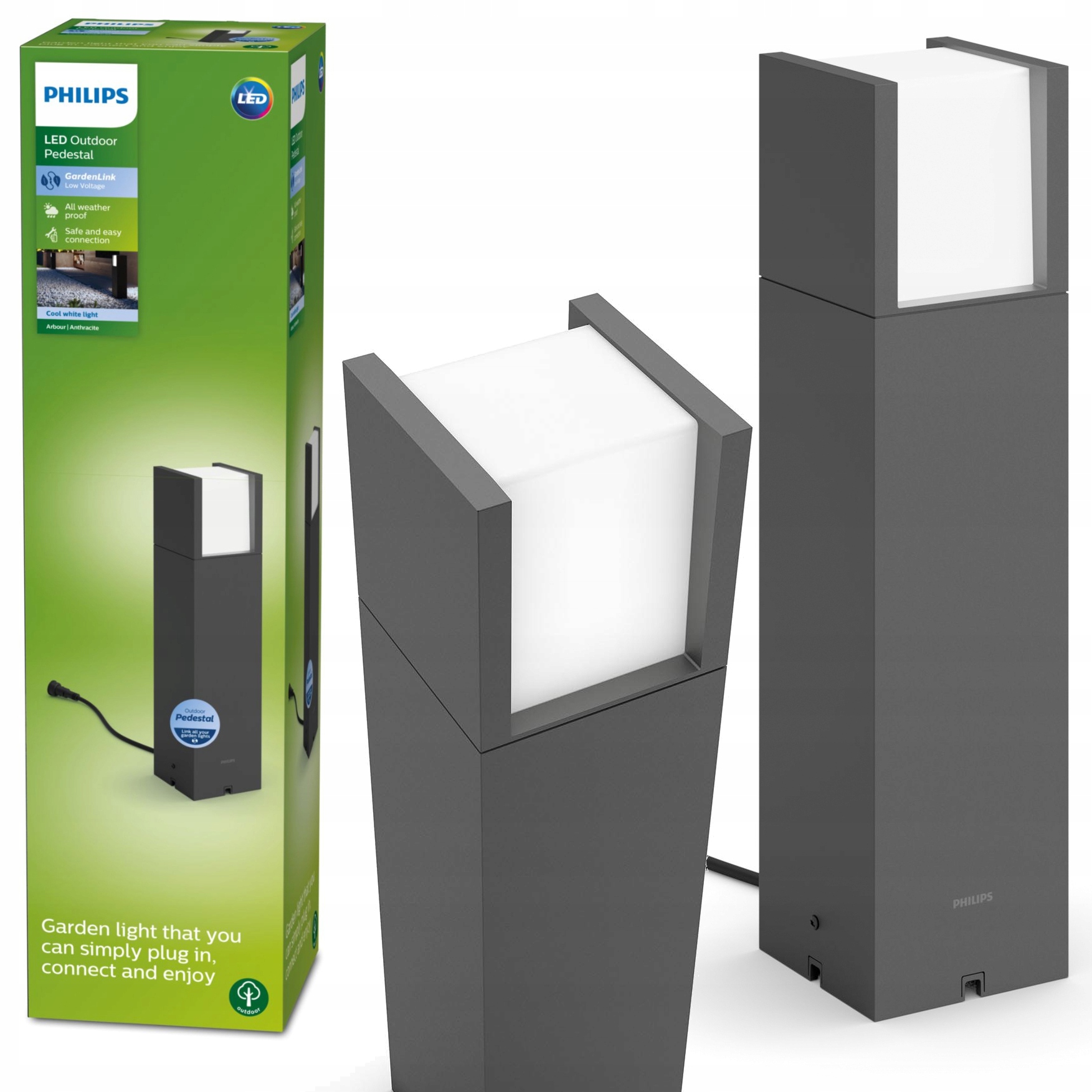 Led vonkajšia stojaca záhradná lampa 6W 12V 40 cm Arbour Philips