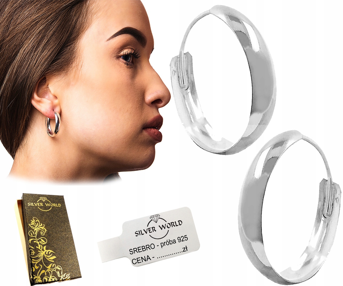 

Śliczne Kolczyki Koła Kółka Kreolki Srebrne 24 mm
