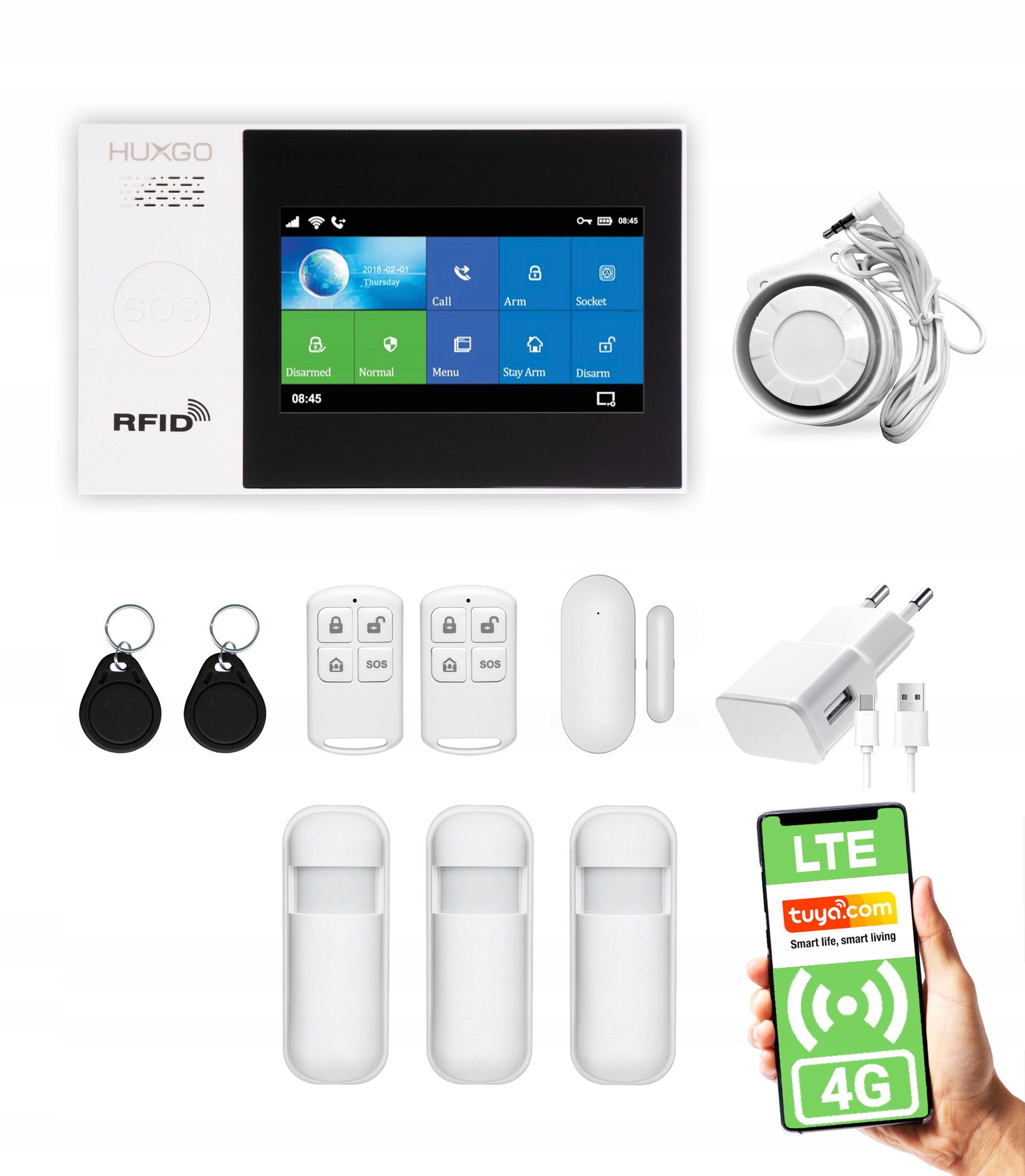 Bezdrôtový Gsm WiFi alarm poľština Tuya 4G