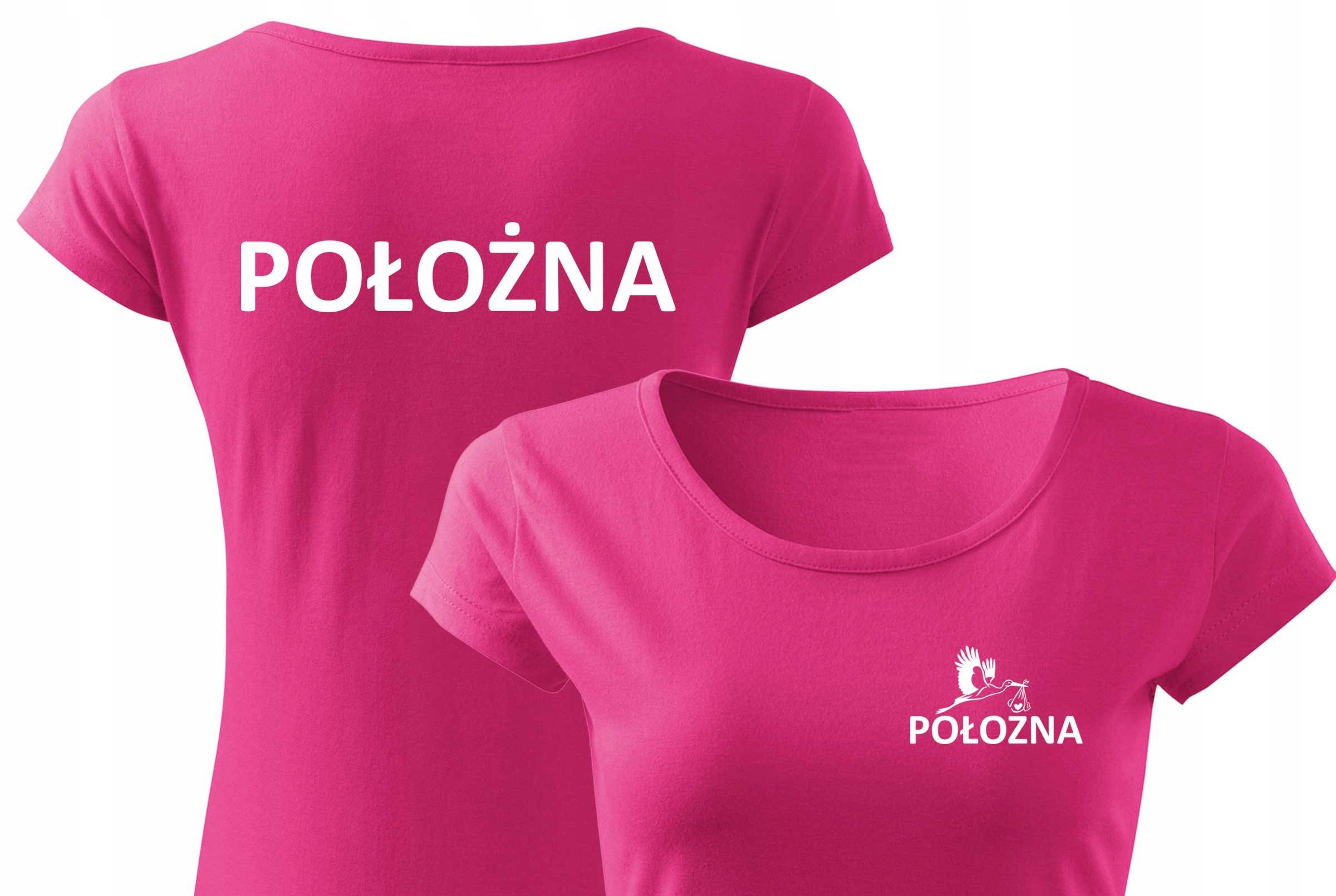 

Kolorowa koszulka medyczna z nadrukiem - Położna