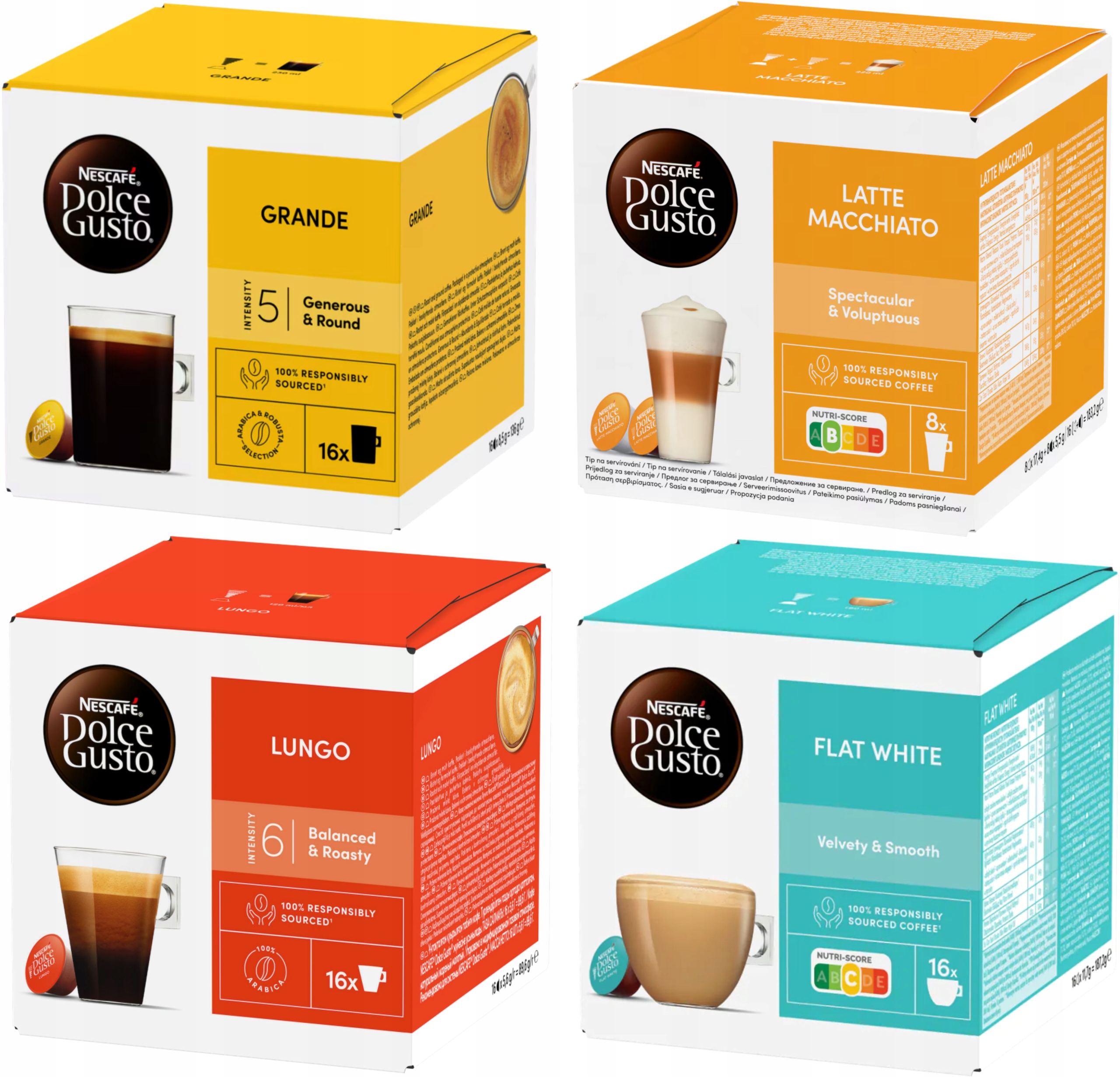 Levně Kapsle Dolce Gusto Nescafe Sada 4 x 16 kusů Bestsellerů
