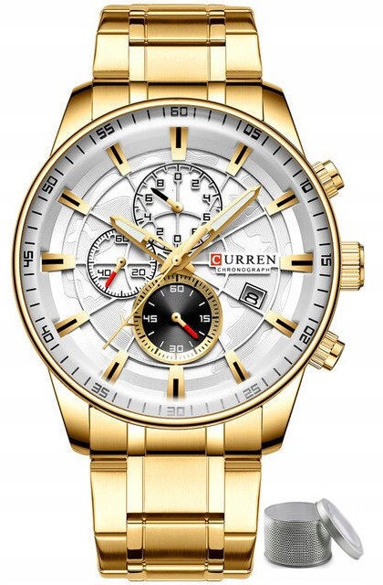 

Zegarek męski Curren stalowy Chronograf Box Grawer
