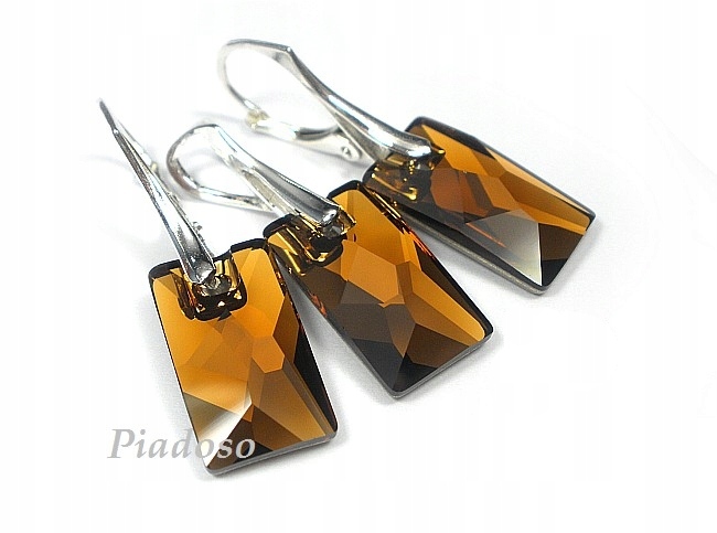 Krystaly Komplet Smoked Topaz Stříbro