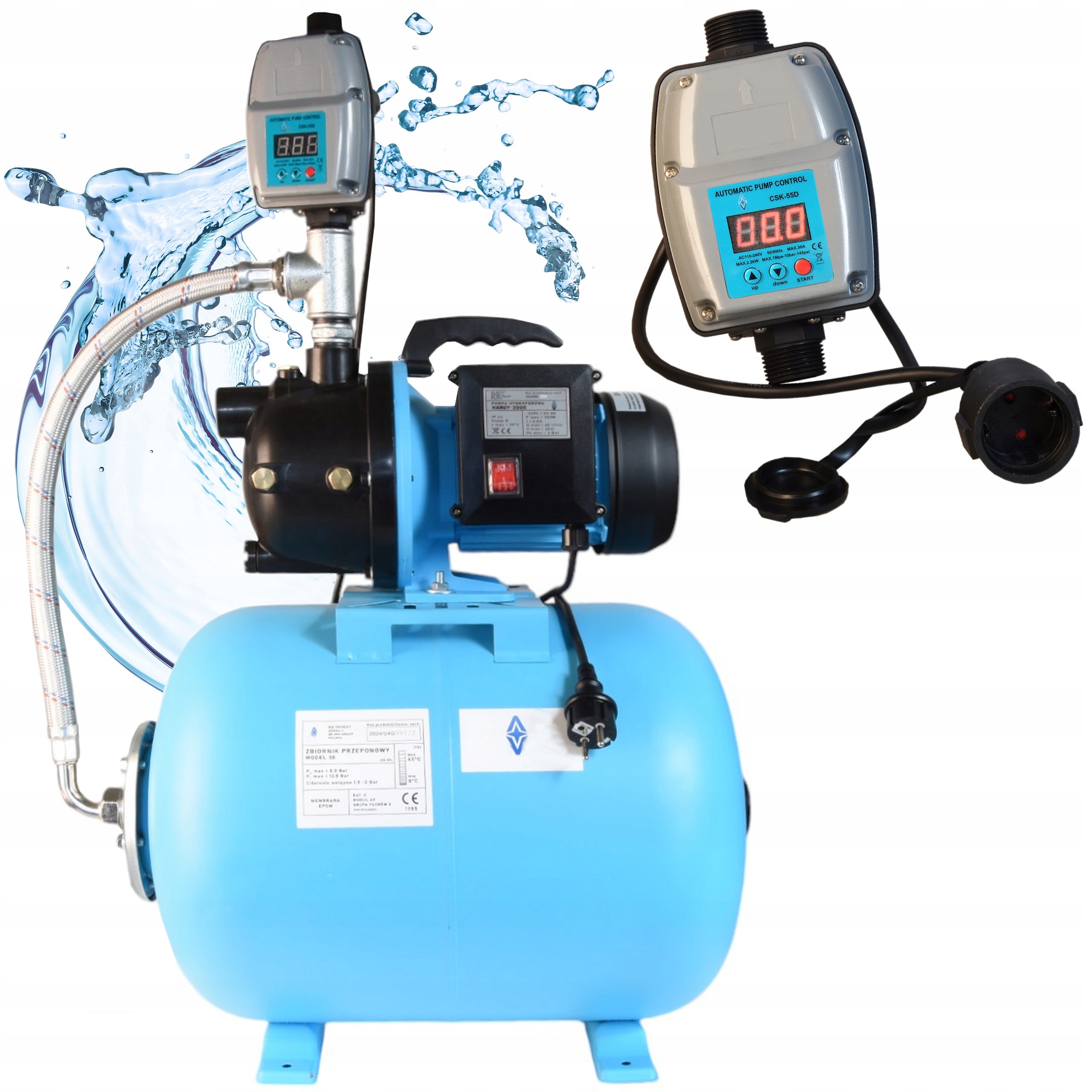 Pumpa Do Domu Pro Vodu Zahradní Vypínač pro čerpadlo Hydrofor 50L Suchoběh