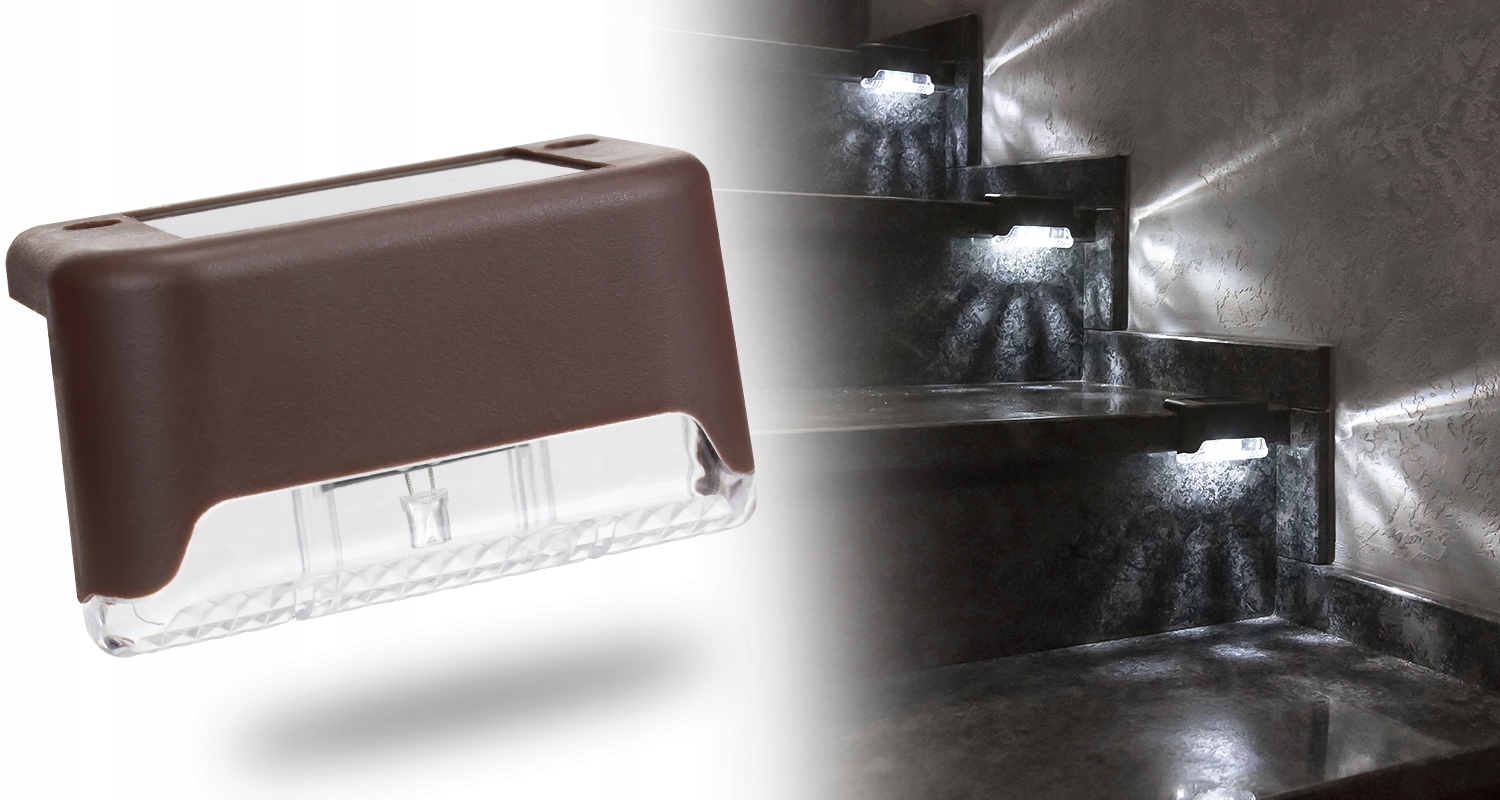 4x WODOODPORNA LAMPKA SOLARNA LED ZEWNĘTRZNA OGRODOWA NA SCHODY SCHODOWA Stan opakowania oryginalne