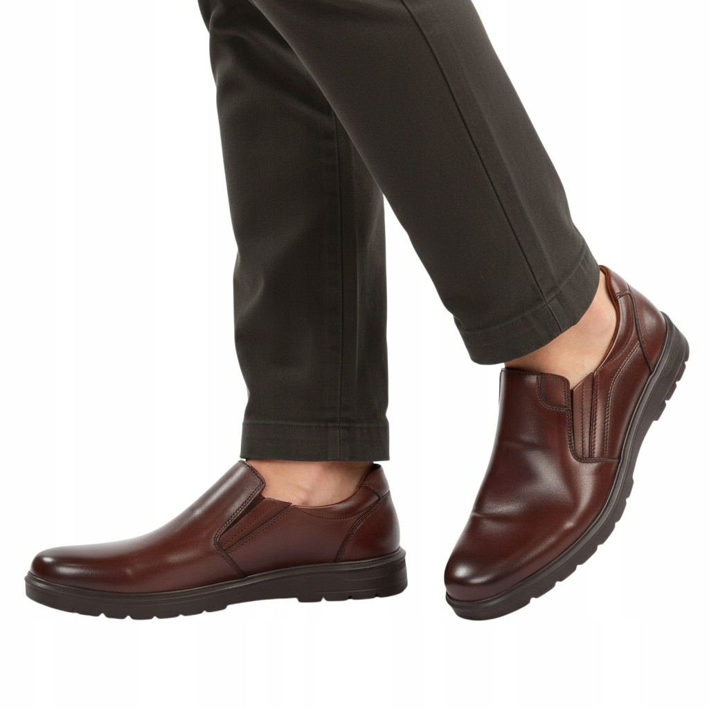 Tapi mokasym pánské kožené v hnědé barvě 42