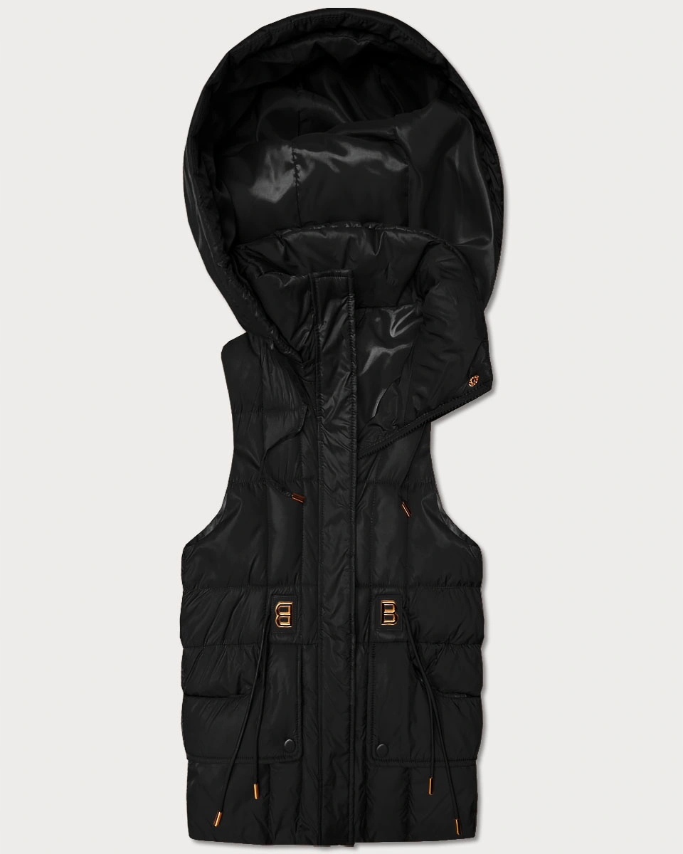 Krátký Vesta Kapuce B8600 Černá M (38)