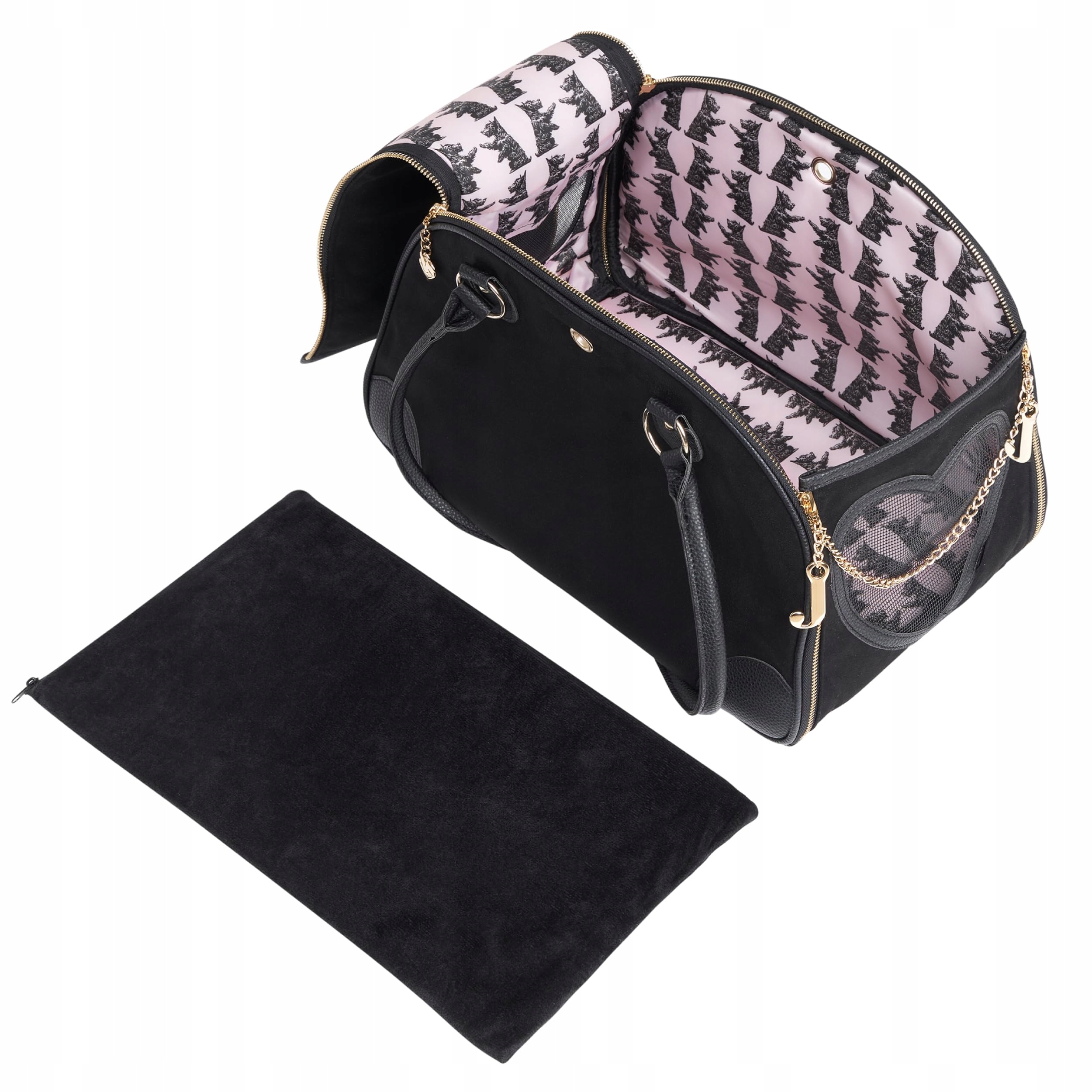 JUICY COUTURE Stylowa Czarna Torba Transportowa Dla Małych Psów i Kotów — miniatura 6