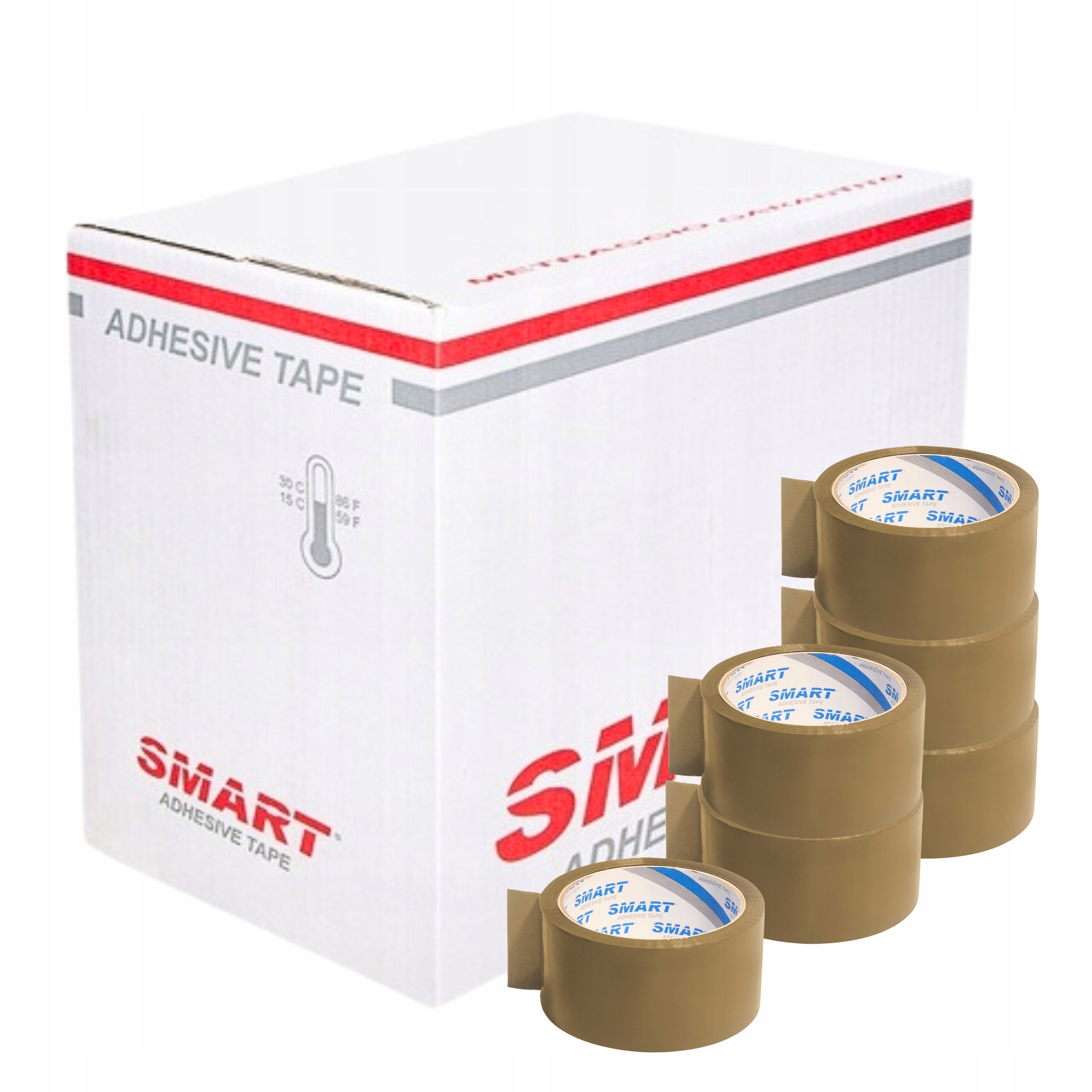 Taśma Pakowa 48/100y Brązowa Klejąca Mocna Smart 36szt