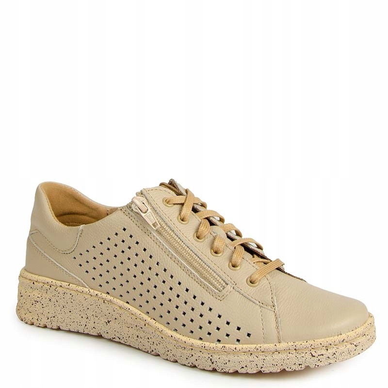 Wasak 720P Béžové Kožené Ažurové Tenisky 40