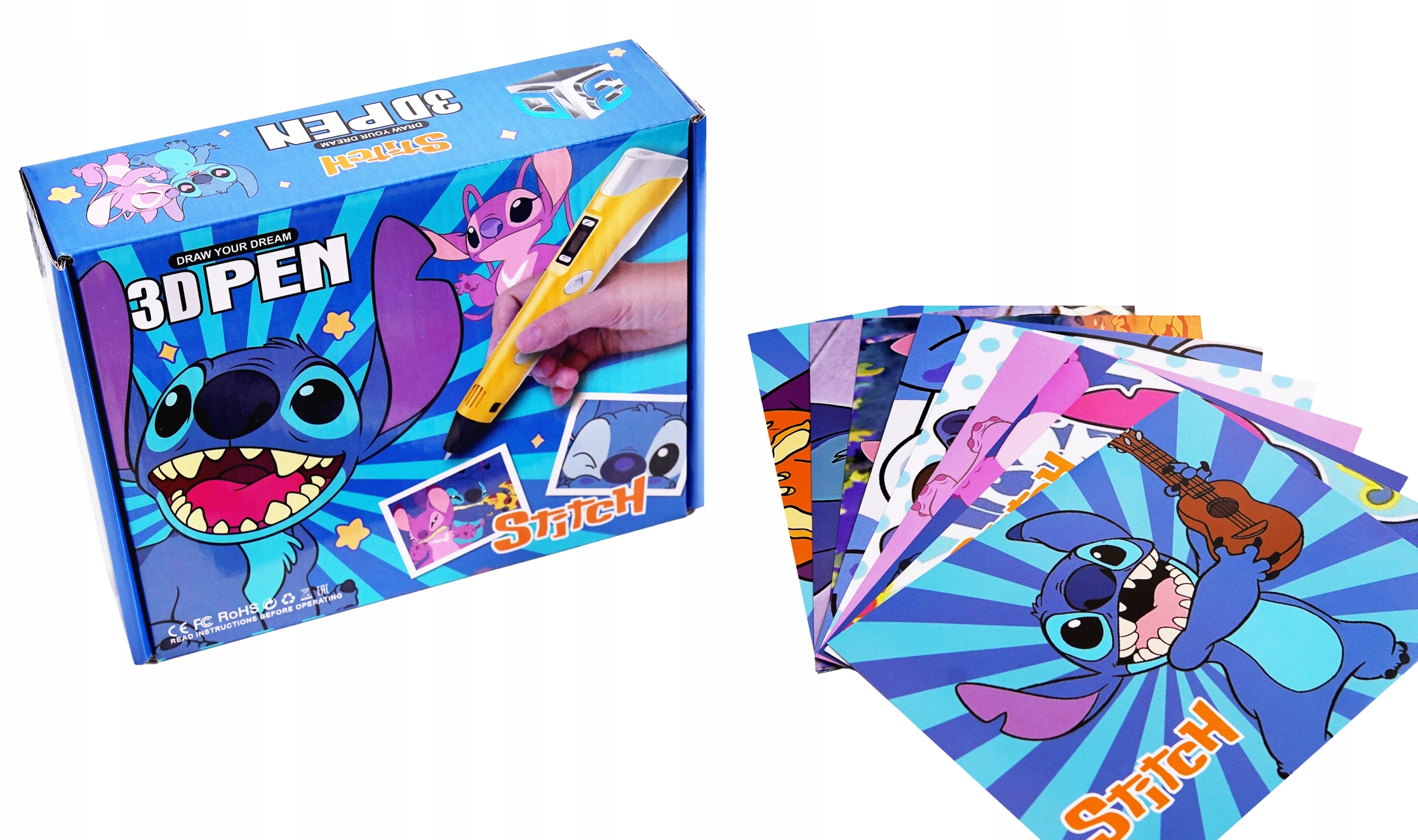 LILO IR STITCH 3D RAŠIKLIS SU FILAMENTU IR ABS RAŠIKLIS 3D SPAUSDINTUVUI Vaikui nuo 6 metų amžiaus