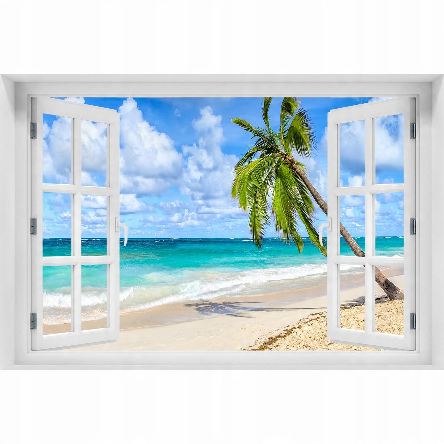

3D Okno Naklejka na ścianę Tropikalna plaża 90x60