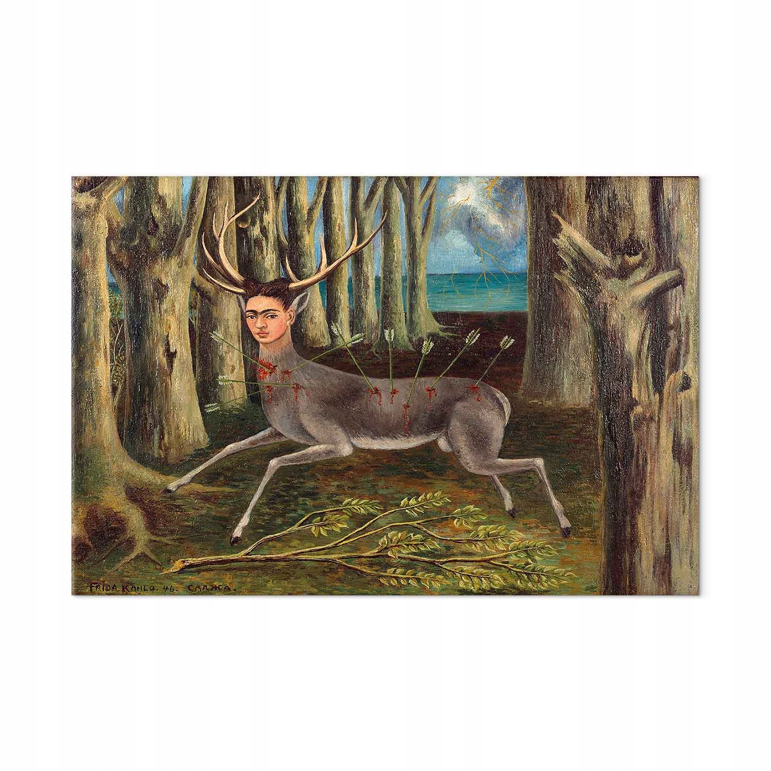 Obraz na plátně canvas Frida Kahlo Zraněný jelen Autoportrét Bolest 120x80 cm