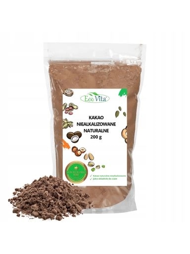 Levně 4x Kakao Nealkalizované Přírodní hnědé zdroj vlákniny V Prášku 200 g
