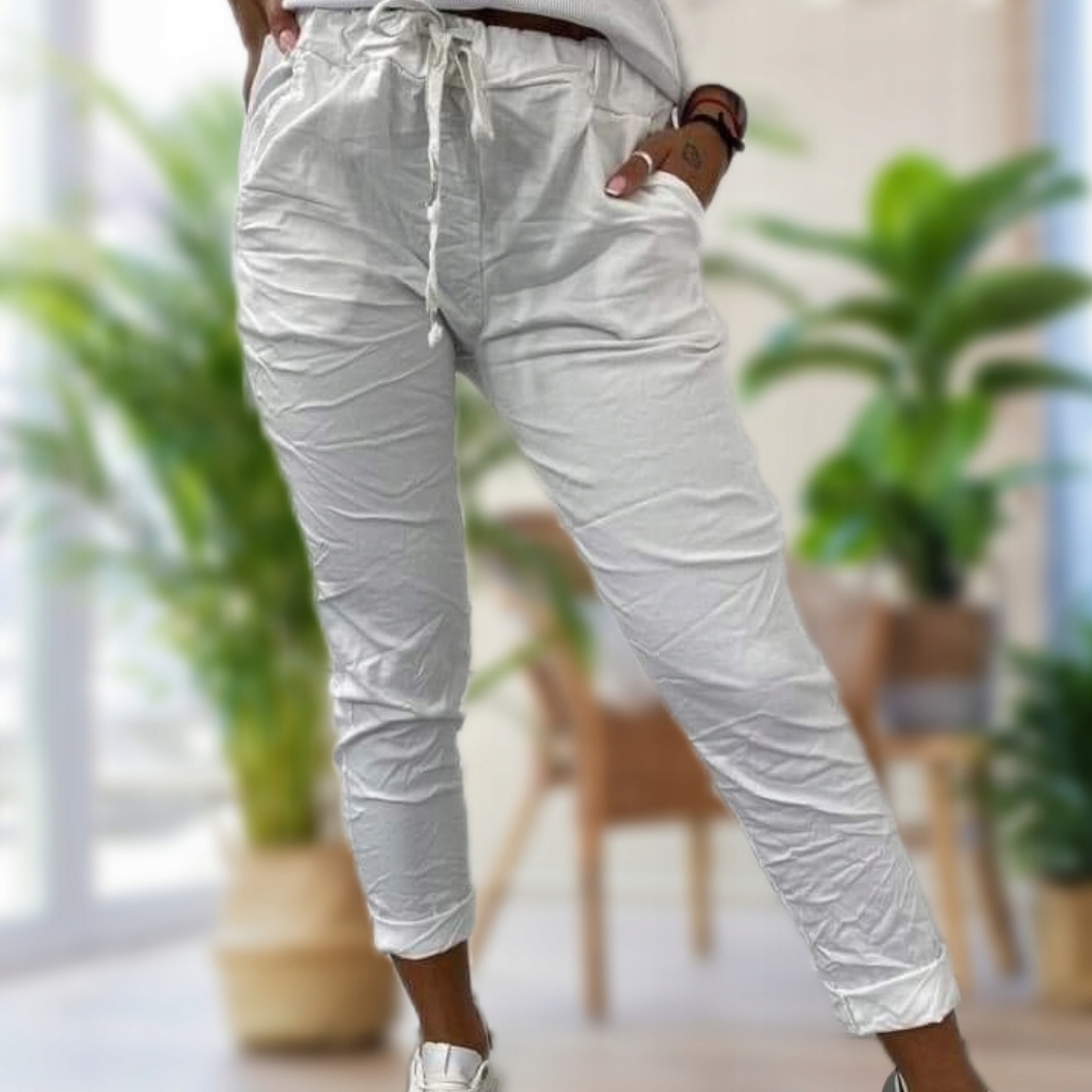 

Spodnie Gnieciuchy Uni 44 46 48 50 XL- 5XL białe