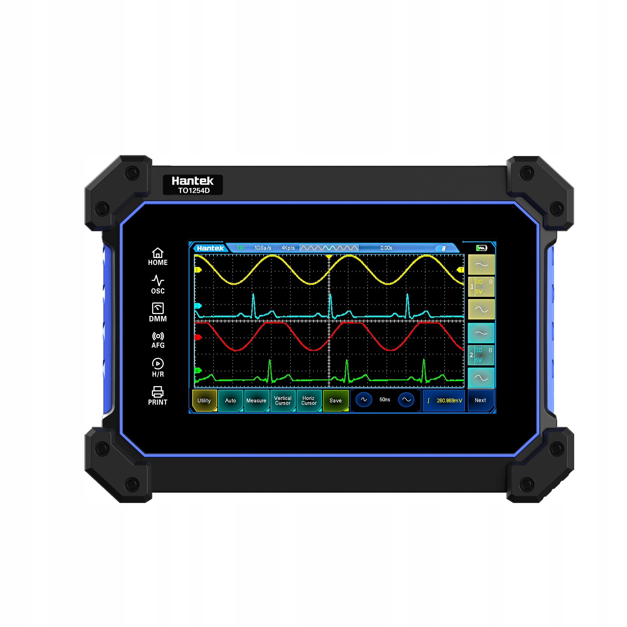 TO1112C oscyloskop cyfrowy typu tablet 2x110MHz 250MSa/s Hantek