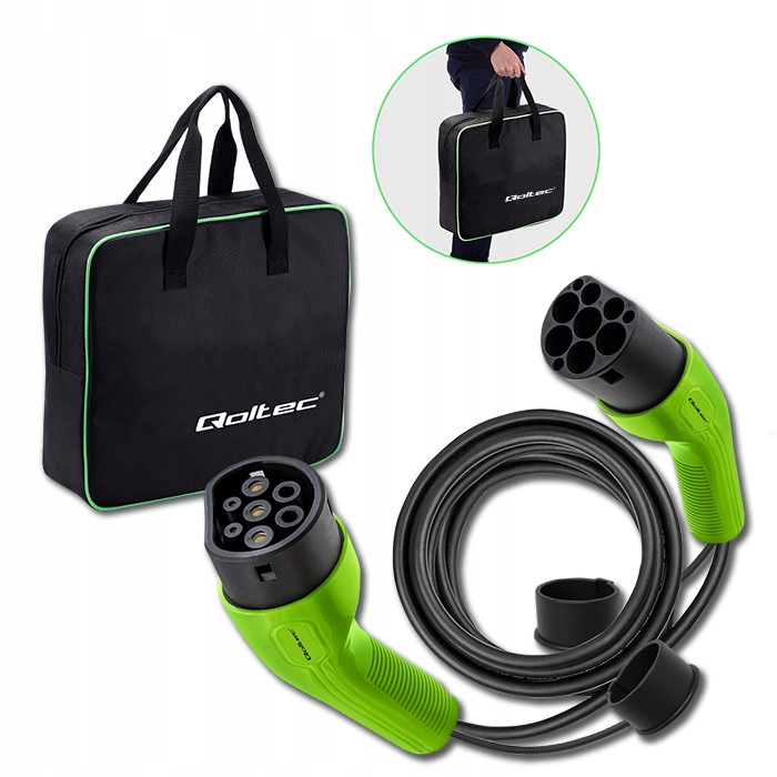 Nabíjecí kabel pro elektromobily Qoltec Typ 2, 11 kW, 16 A, 5 m