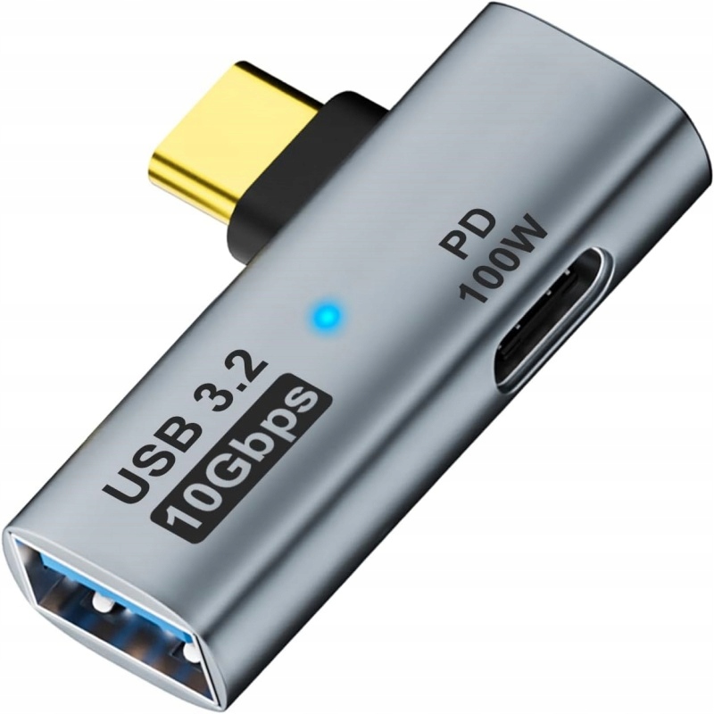 Adapter Usb-c Usb 3.2 Otg Pd 100W 10Gbps Przejściówka Szybkie Ładowanie