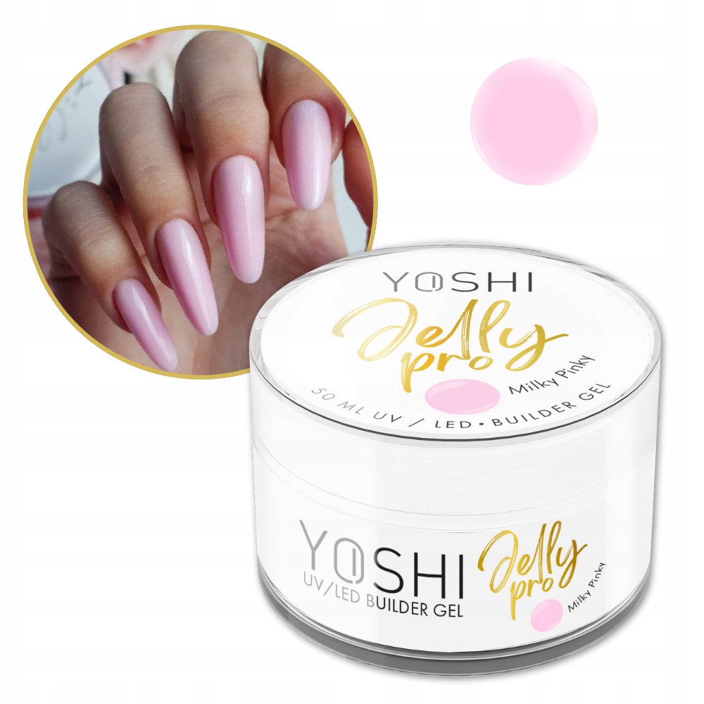 Yoshi Żel Budujący Jelly Pro Milky Pink Do Paznokci Różowy Galaretka 50ml