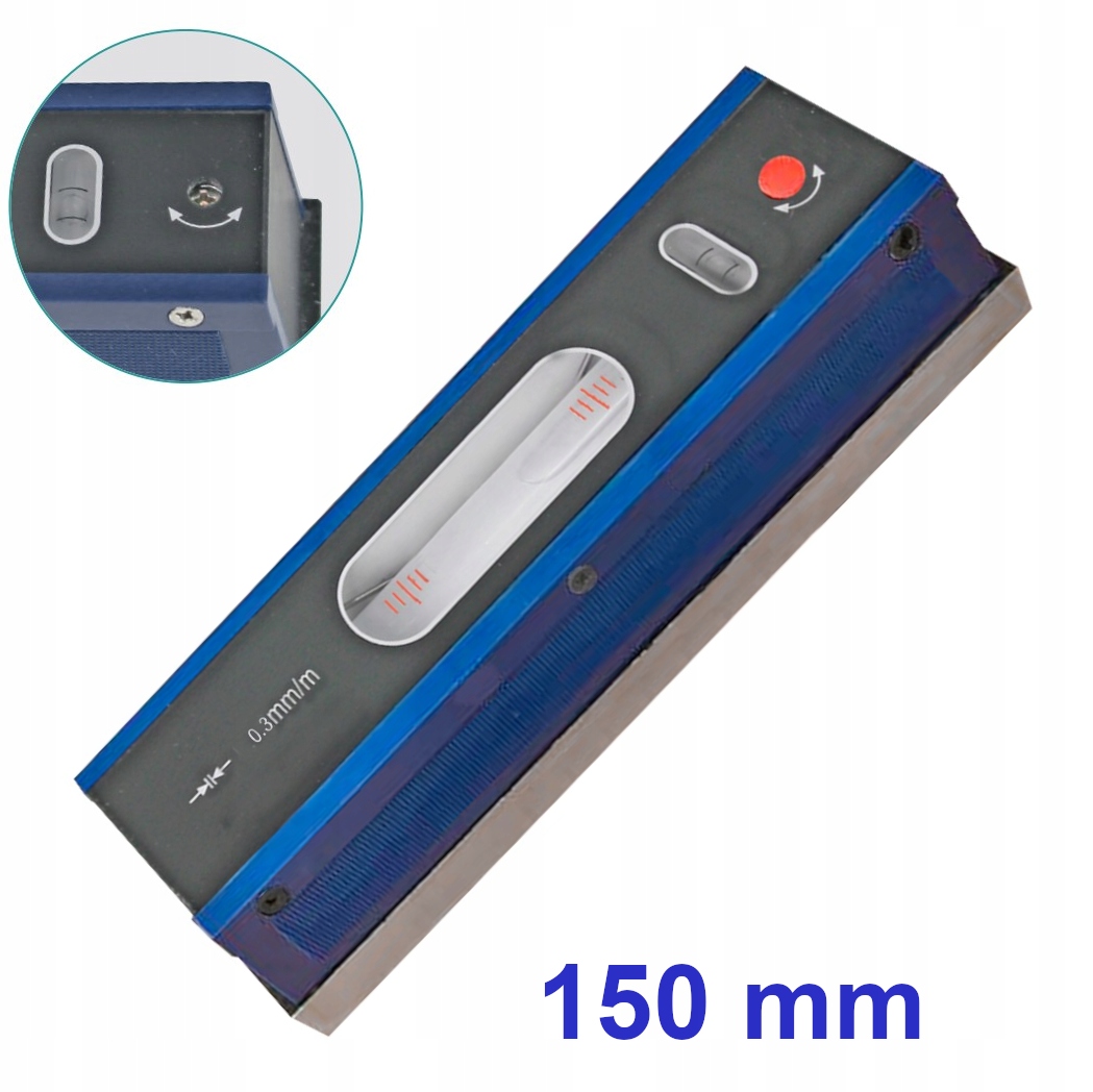 Poziomica Maszynowa 150 mm Odczyt 0.3 mm Dwukierunkowa MPSf DIN877