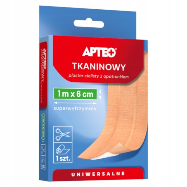 

Plaster Tkaninowy z opatrunkiem cielisty 1m x 6cm!