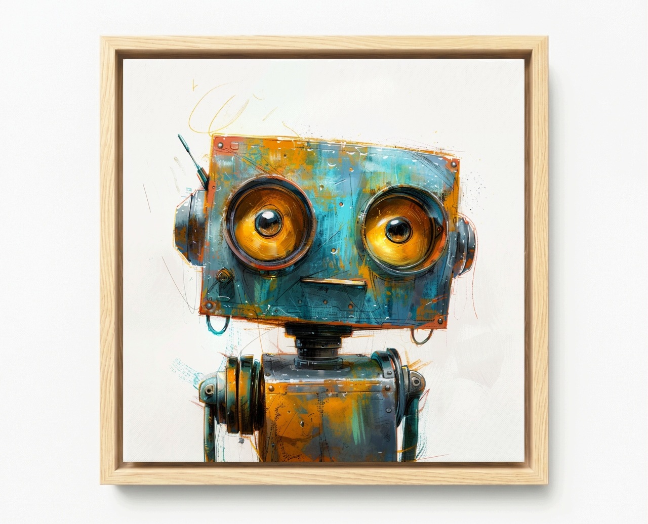 Obraz Rama American Box Robot Android Cyborg Stroj Portrét Sci-fi 60x60