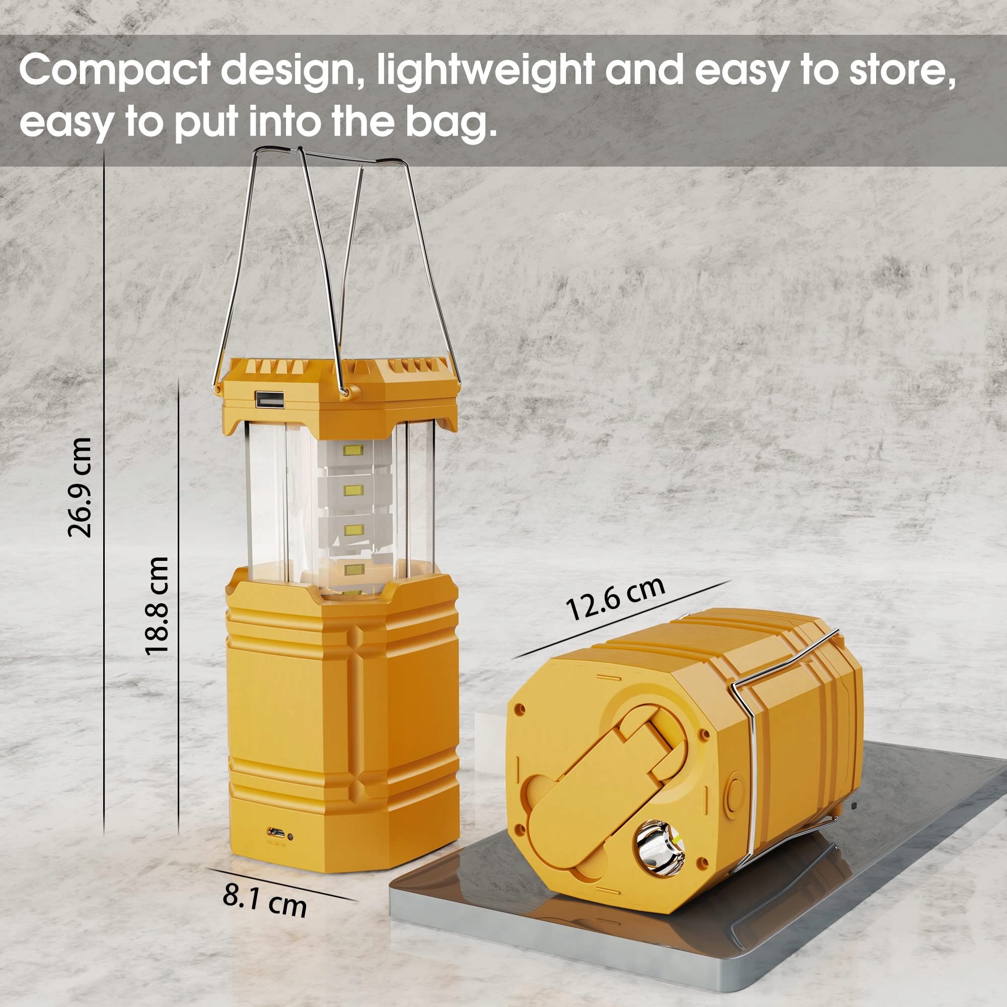HANDKURBEL Solarowa Latarnia Campingowa LED Latarka Power Bank — miniatura 3