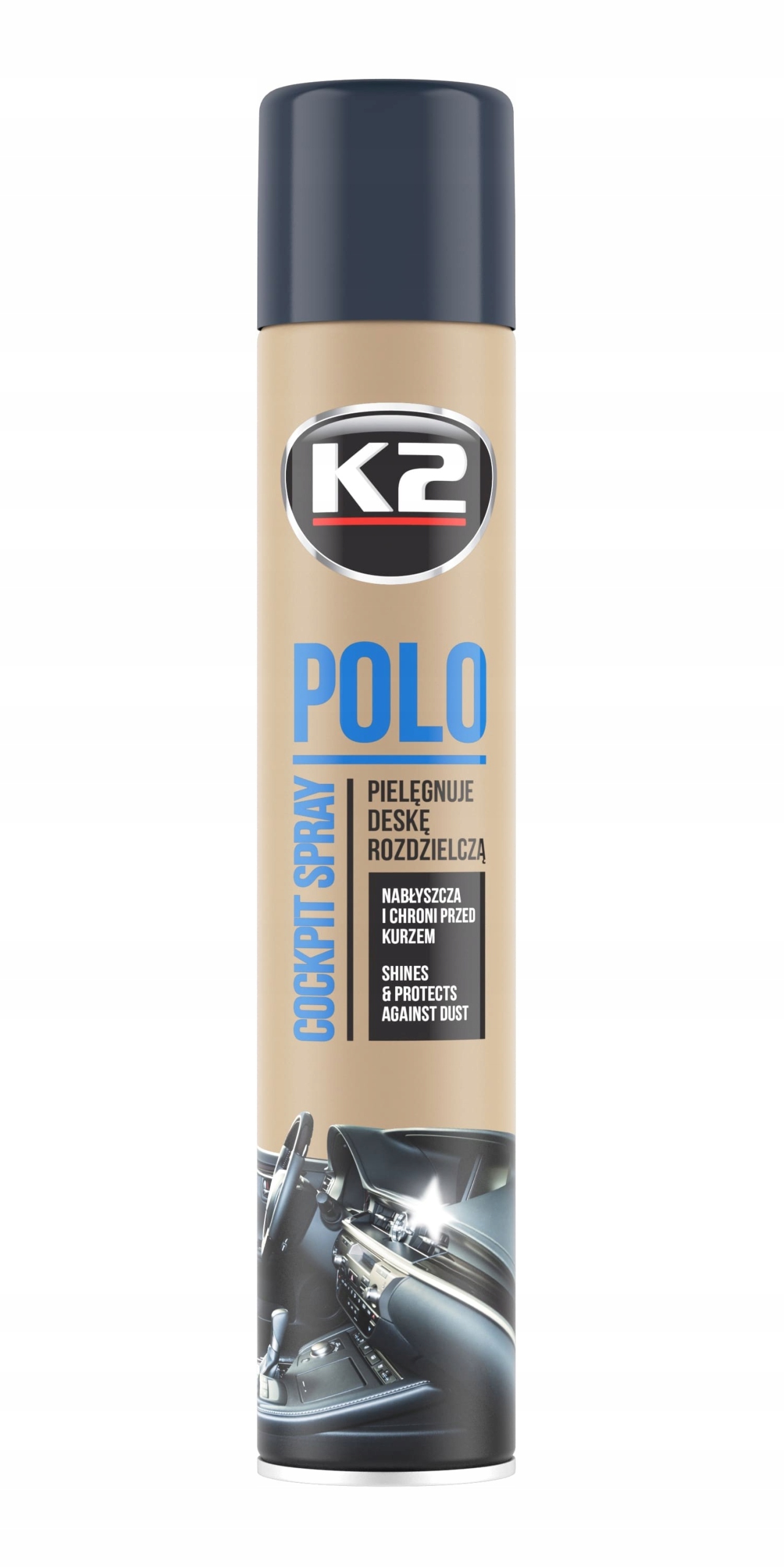 K2 Polo Cockpit Spray do Deski Rozdzielczej 750ml Zapach Man Nabłyszczający