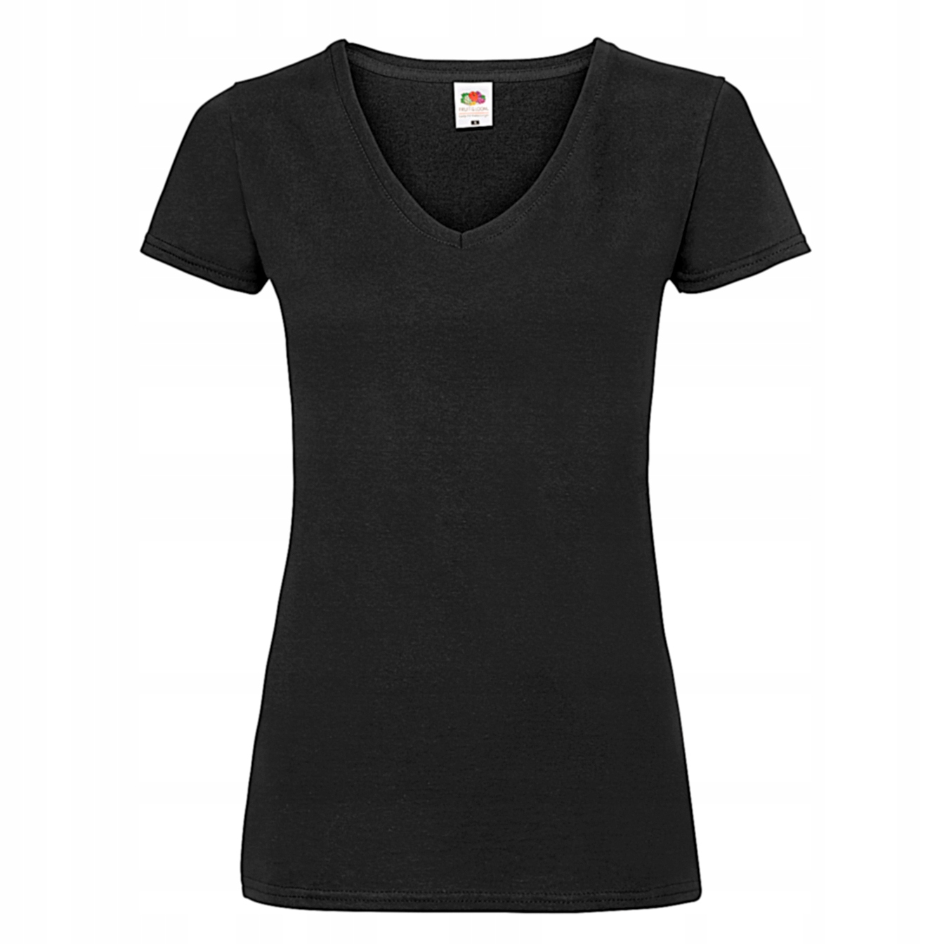 FRUIT - DAMSKA KOSZULKA W SEREK vw black XXL Wzór dominujący bez wzoru