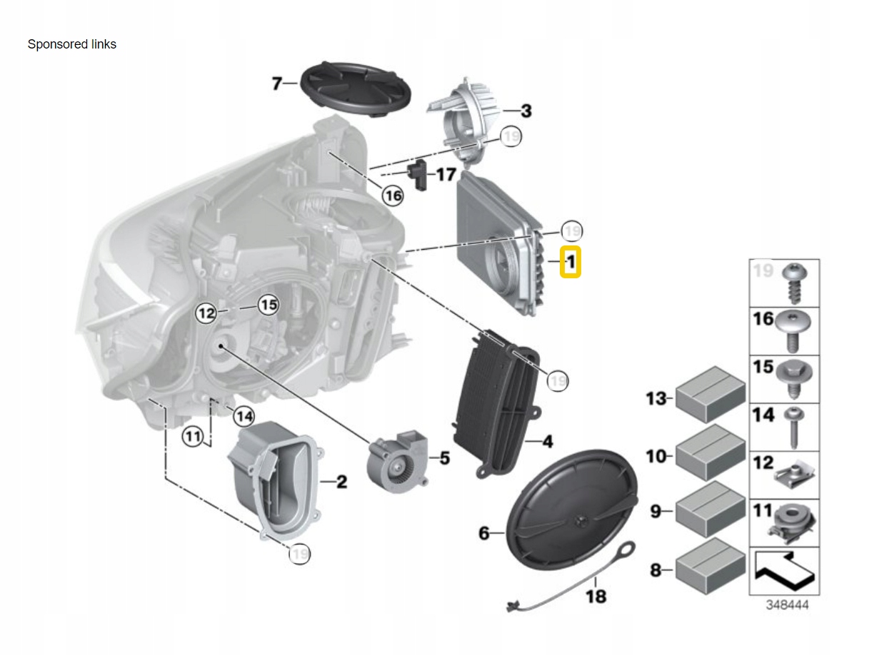 модуль led света BMW OE 63117354974