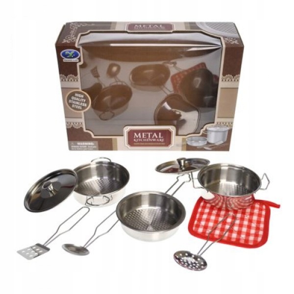 

Zestaw naczyń garnki metalowe dla dzieci 9el.