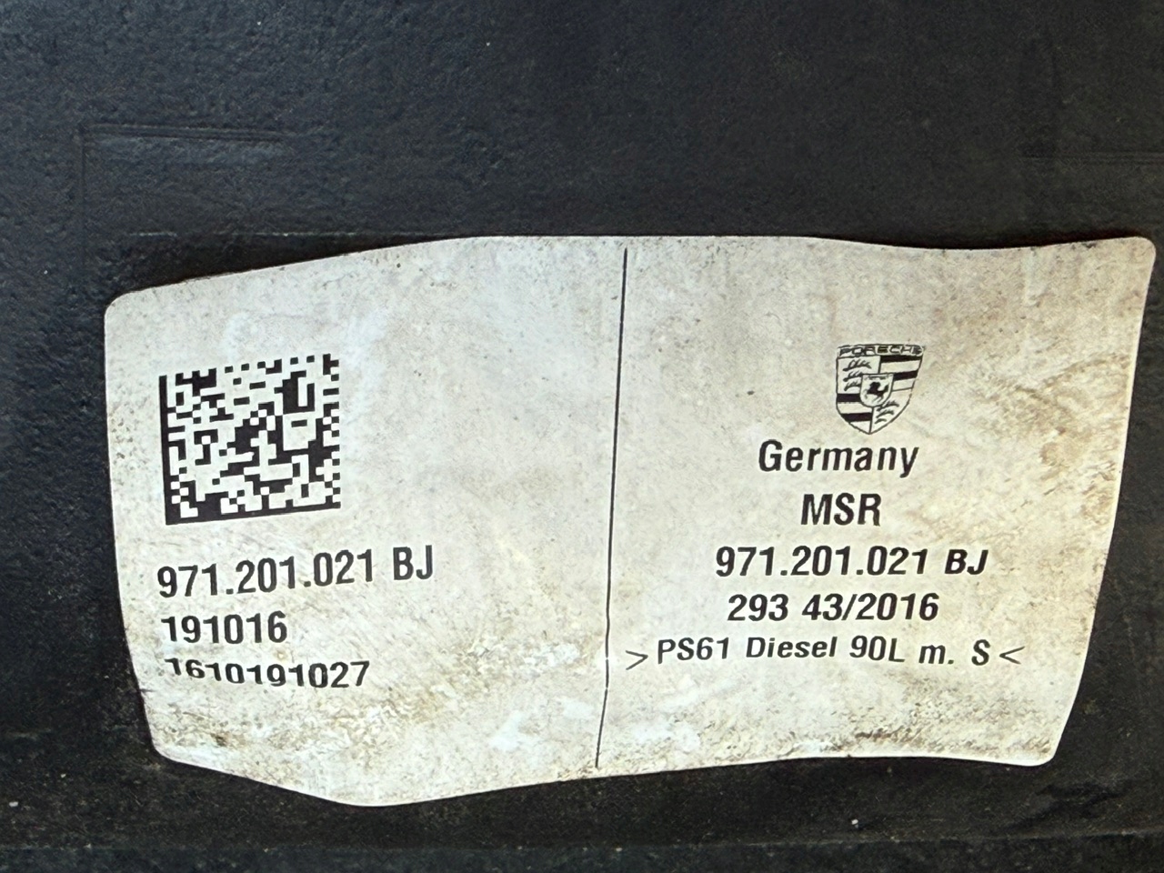 IDEALNY tank KPL. PORSCHE PANAMERA 971 4.0d diesel