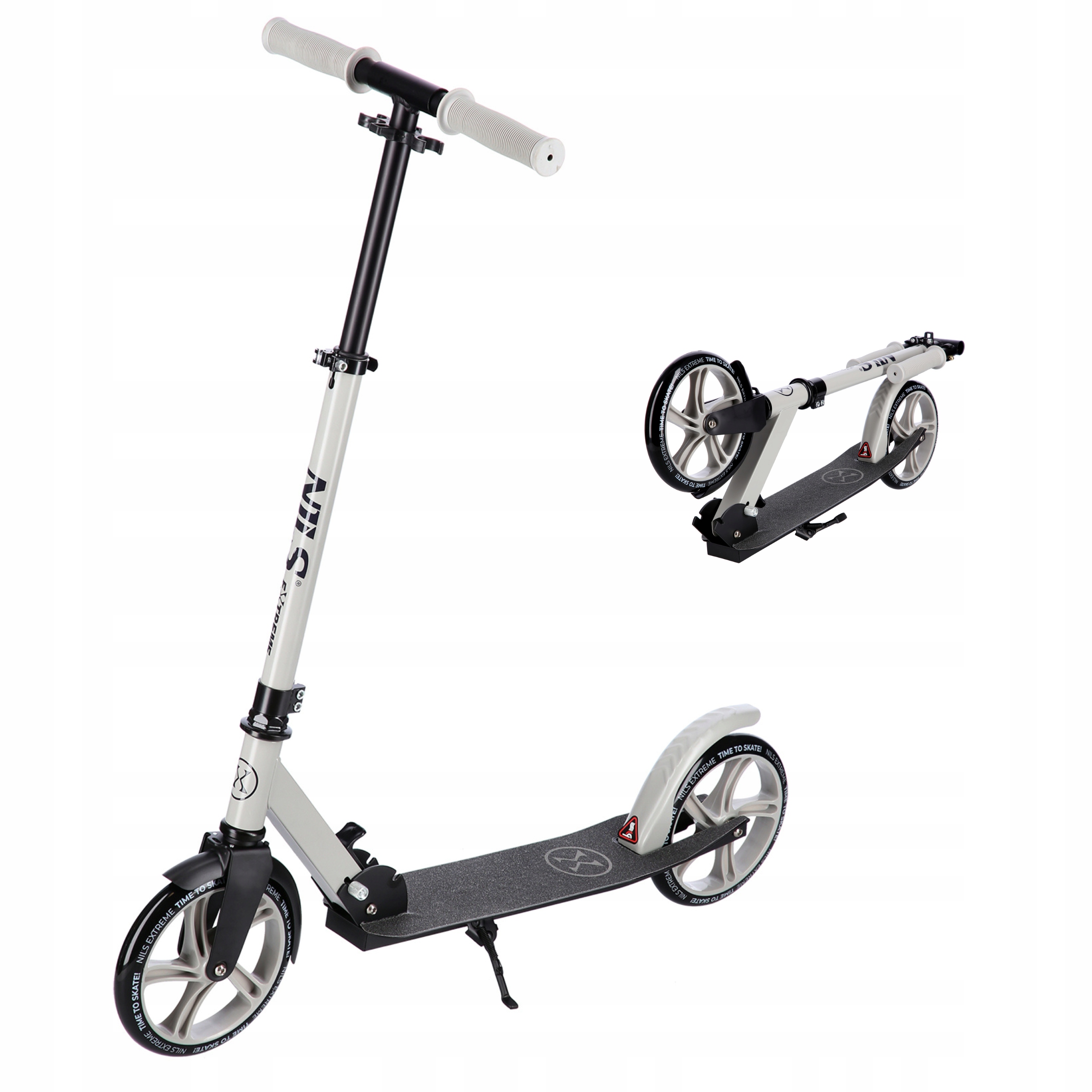 Składana Szara Hulajnoga Miejska Duża 200mm Kółka ABEC7 100 Nils Extreme