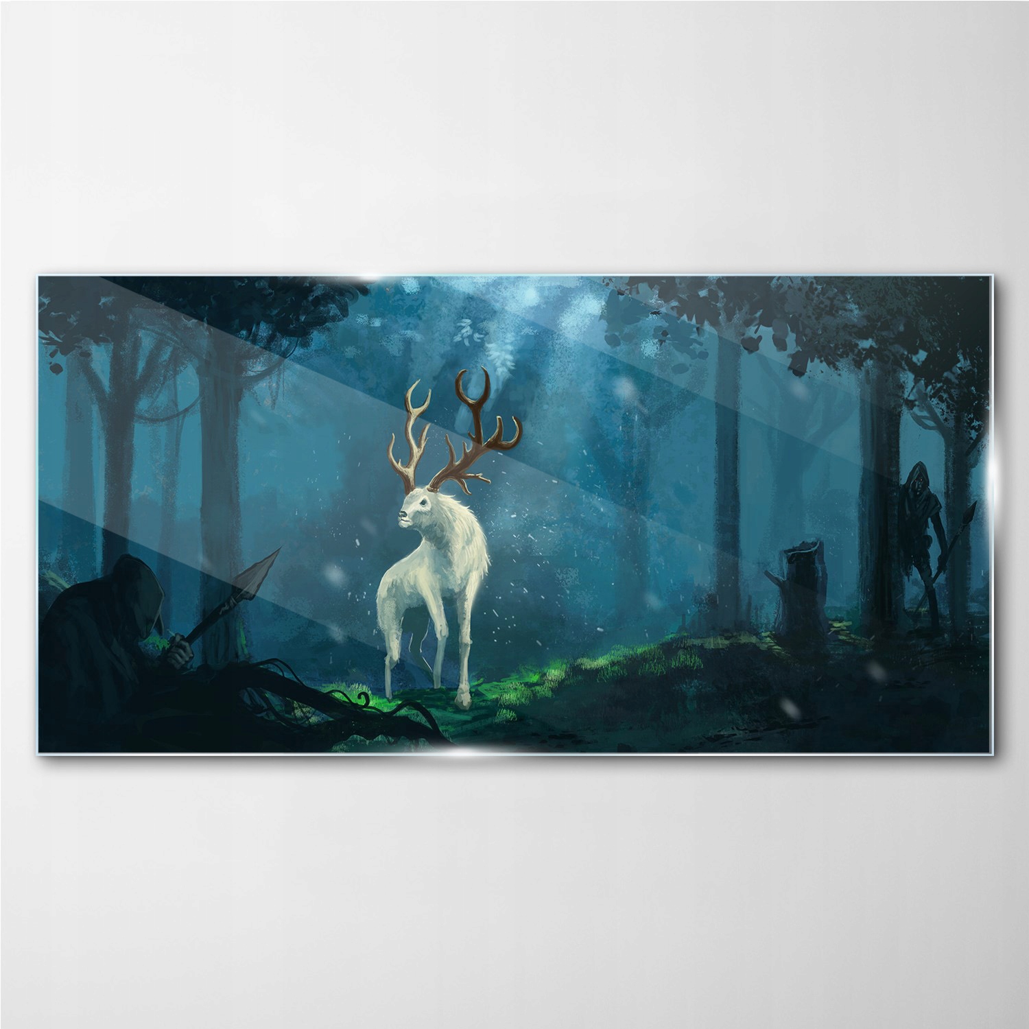 

Obraz szklany Fantasy las zwierzęta myśliwi 140x70