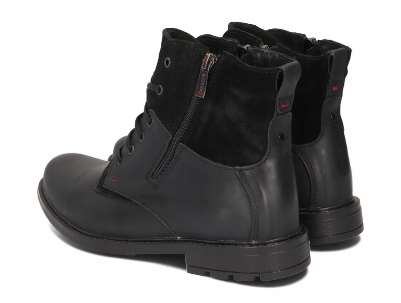 TRZEWIKI MĘSKIE BUTY OCIEPLANE SKÓRA 871 CZARNY 41 Materiał wkładki inny