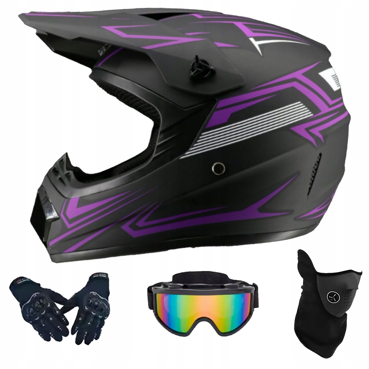 Helma Na Elektrickou Koloběžku Cross Enduro Quad Bmx Helma Brýle Rukavice L