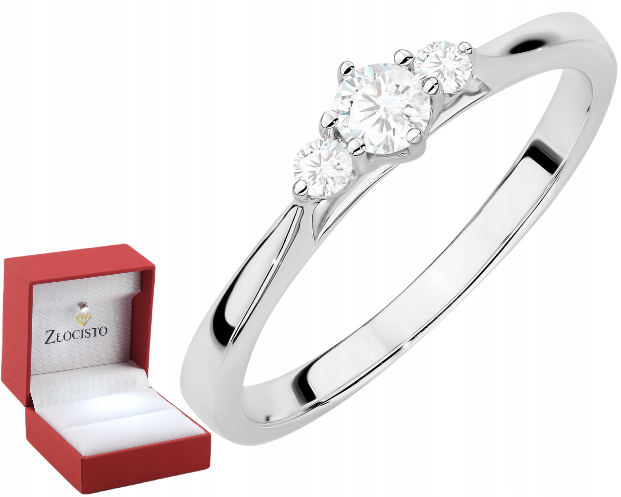 Bílé zlato Prstýnek Brilianty Lab 585