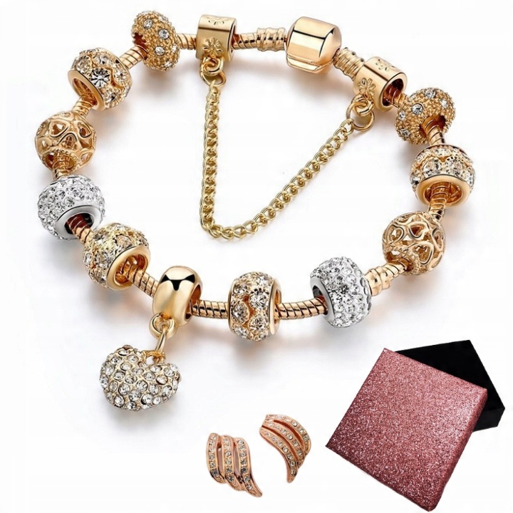 

Bransoletka Modułowa Złota Pandora Charms +gratisy