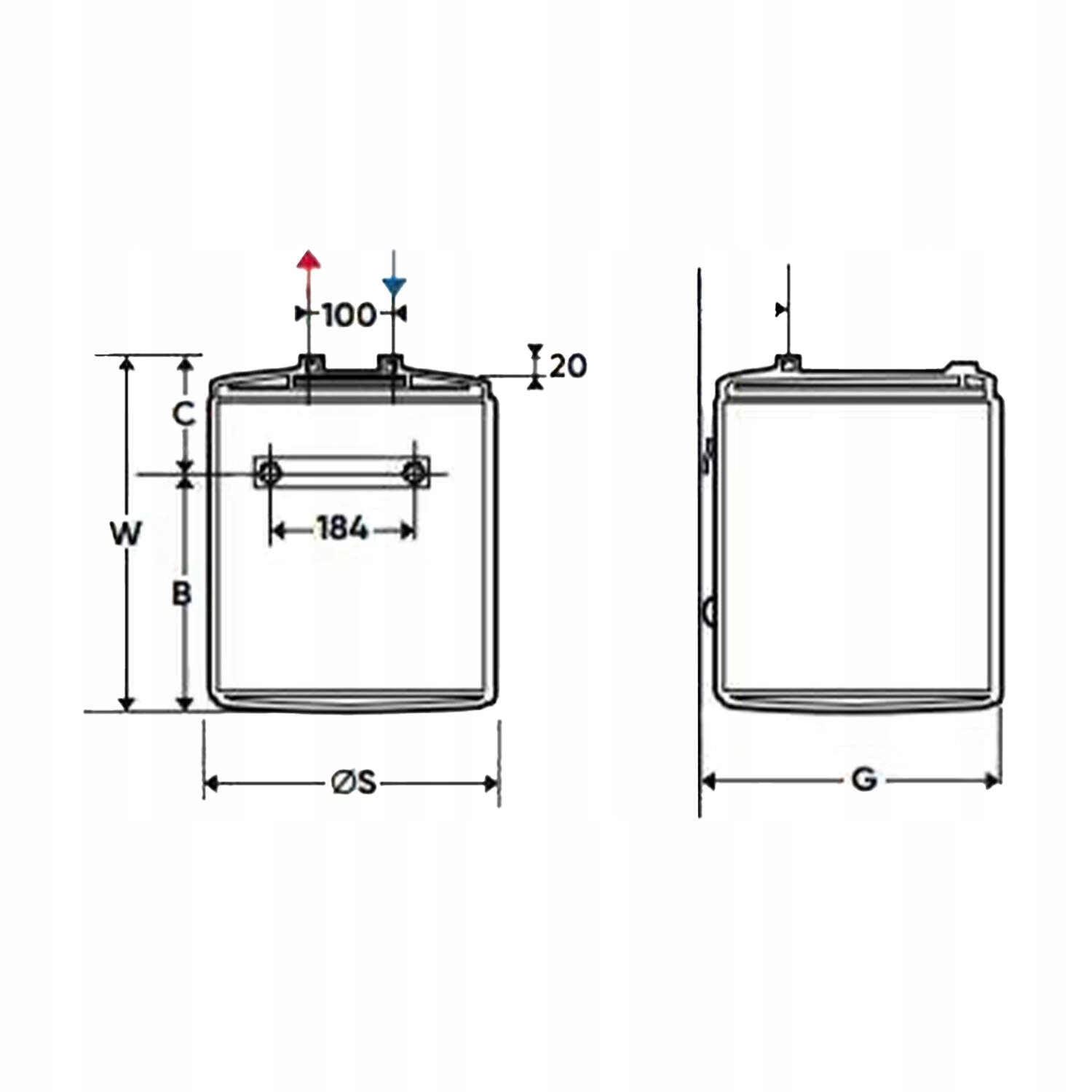POJEMNOŚCIOWY OGRZEWACZ WODY 15L PODUMYWALKOWY ATLANTIC Kod producenta 821182