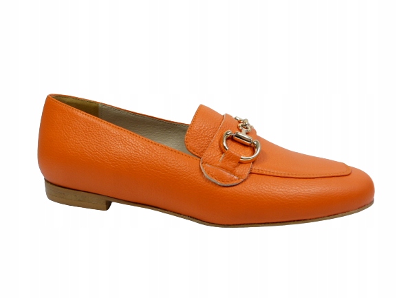 Oranžové dámské polobotky z kůže, elegantní dámské boty Karino 37