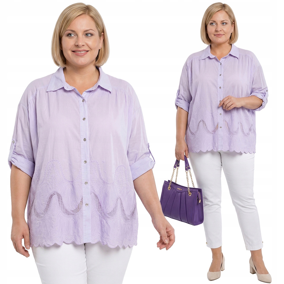 Světle fialová košile plus size velikost 56/58