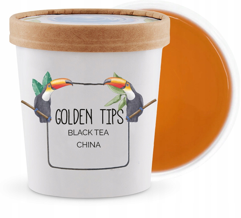 Levně Černý Čaj Golden Tips v hrnečku s víčkem na dárek Čajové koblihy