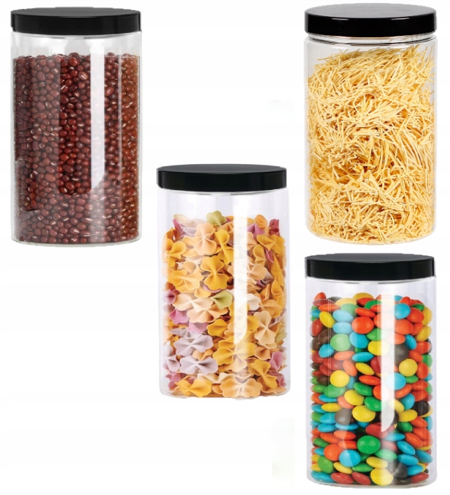 

Słoik Plastikowy 1250ML Na Makaron Żywność 4SZTUKI