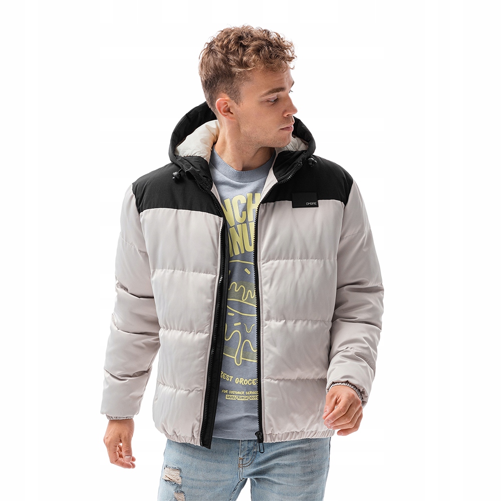 

Kurtka męska zimowa pikowana C458 szara XL