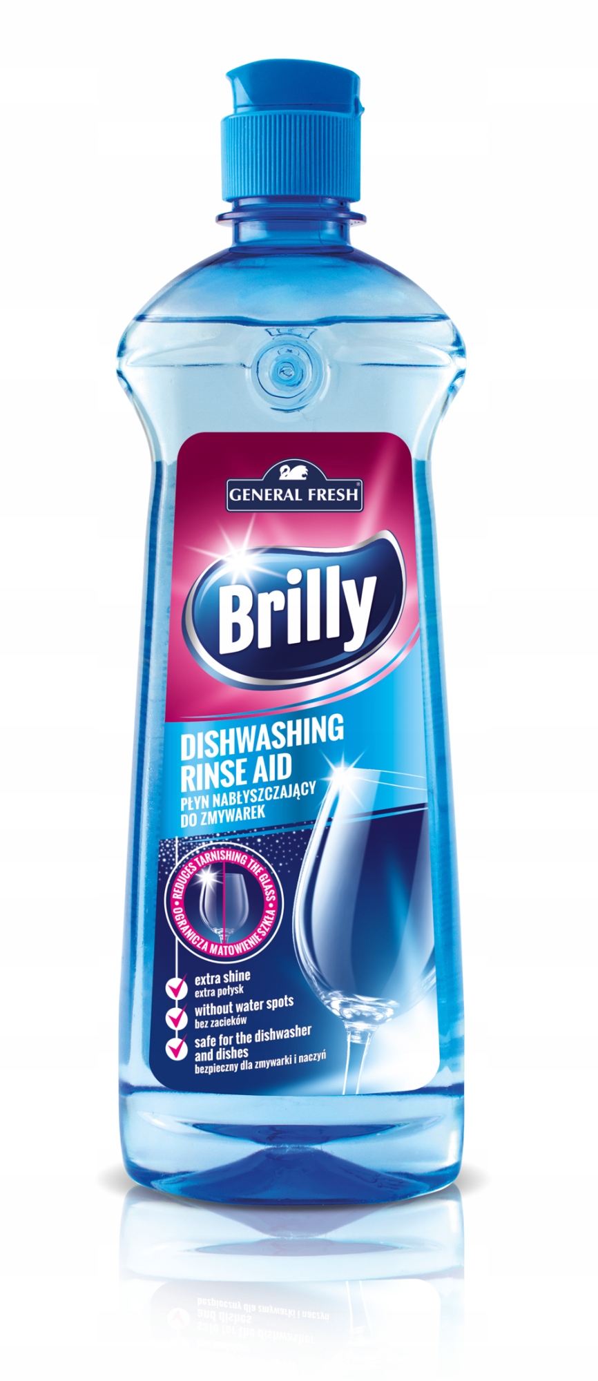 Levně 7X General Fresh Brilly Leštící tekutý přípravek do myčky nádobí 500 ml