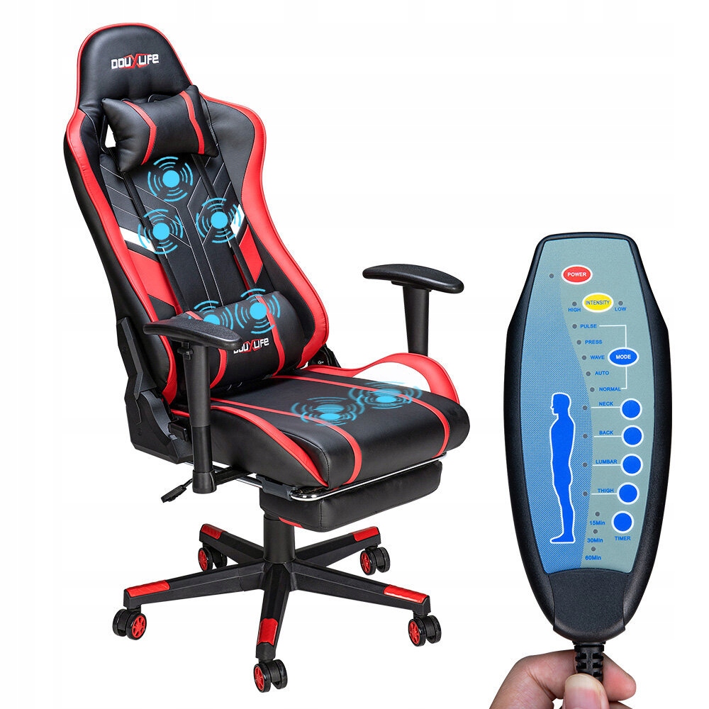 

Fotel Gamingowy Douxlife Obrotowy +masaż+podnóżek