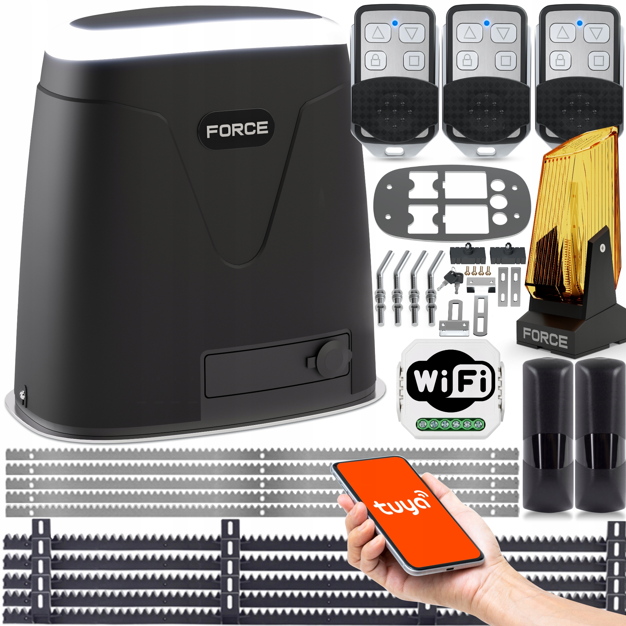 Force 230V Pohon Pro Posuvné Brány do 800 kg, WiFi Tuya