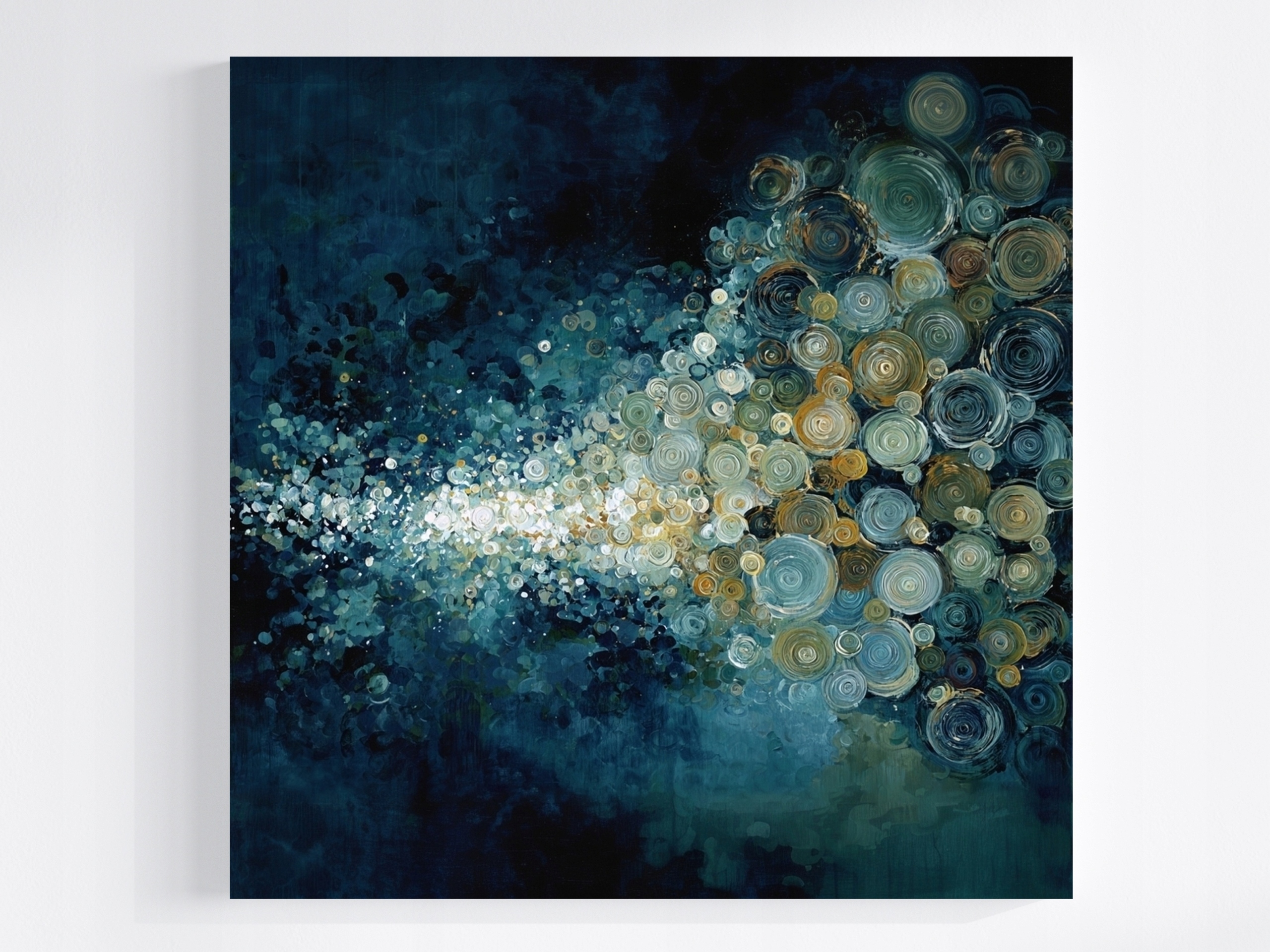 Obraz Na Plátně Canvas Abstrakce Geometrie Kolečka Granátová Hnědá 60x60